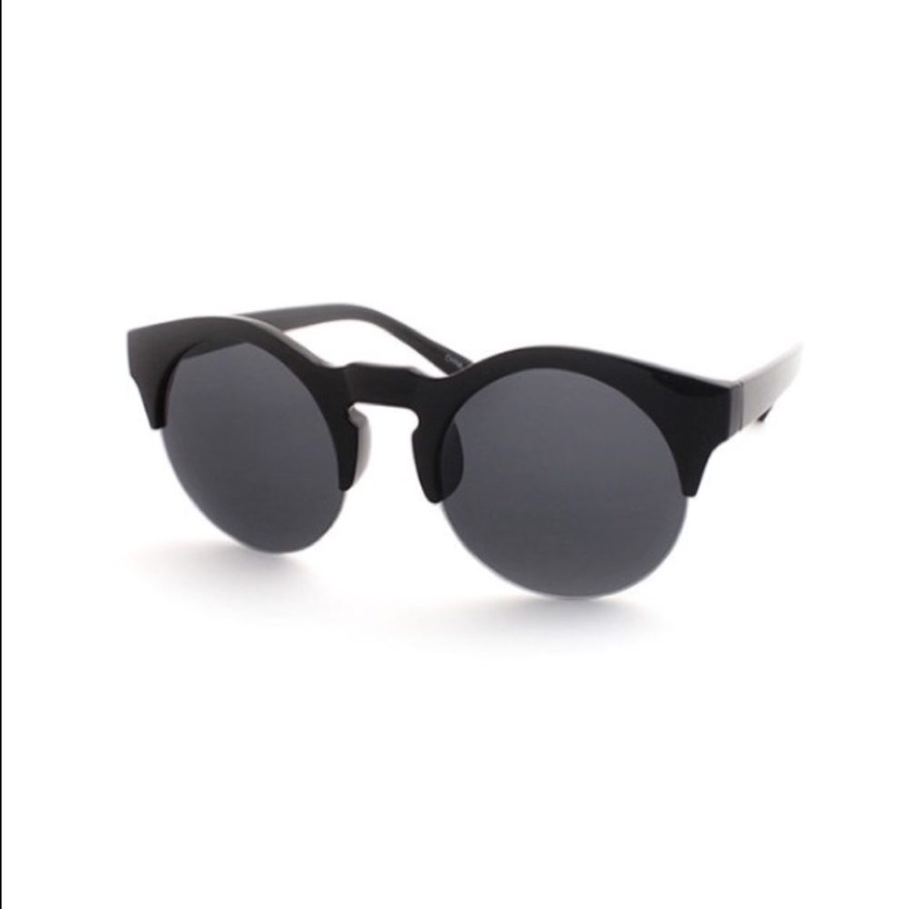 POP Eyewear Unisex Half Frame Dark Lens Tint Round Sunglasses